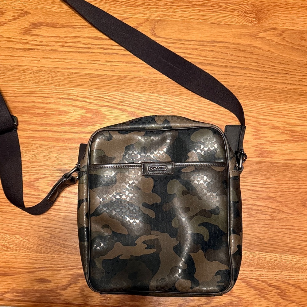 Coach Green and Black Camouflage Messenger Bag